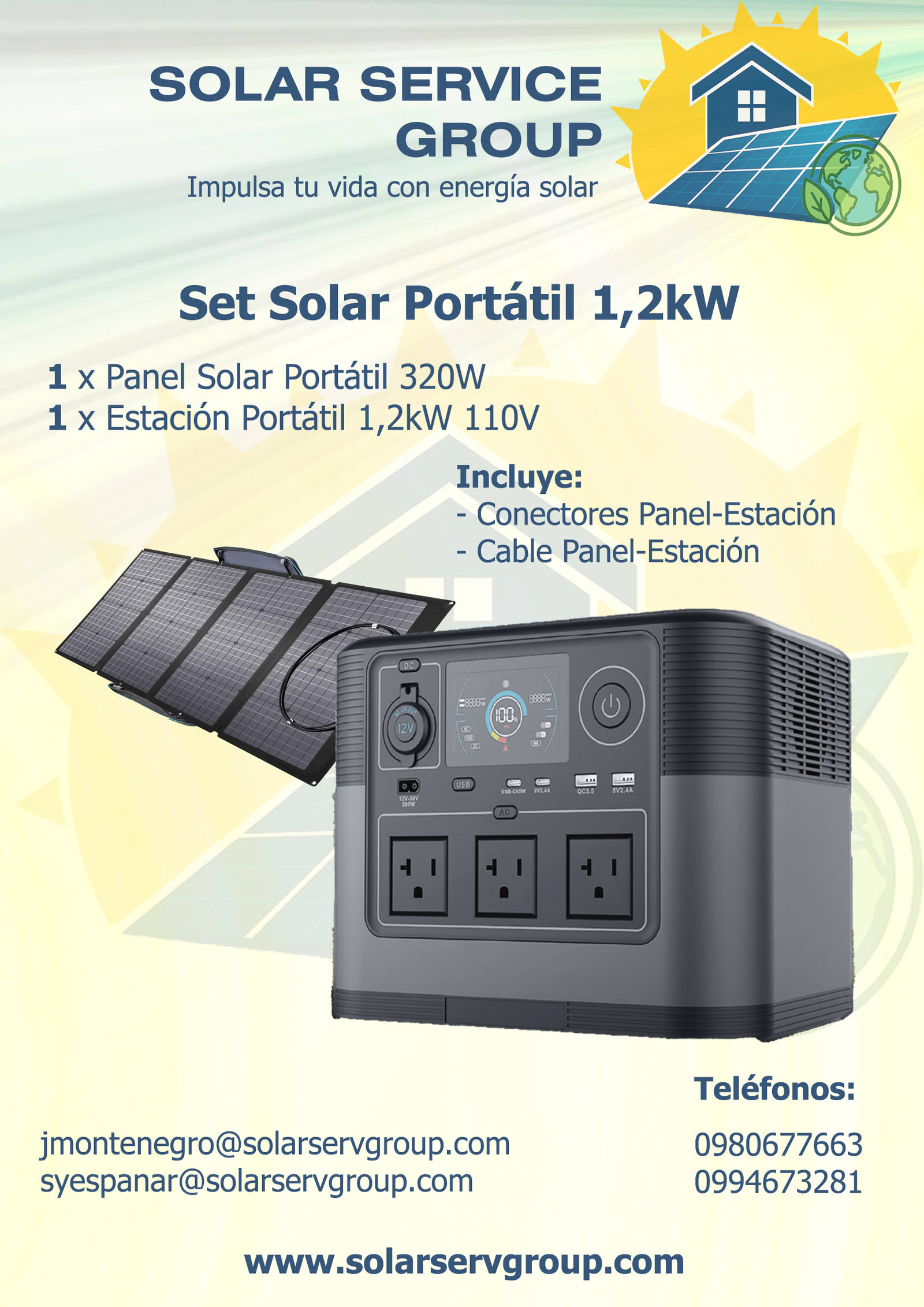 Set Solar Portátil 1,2kW: imagen 1