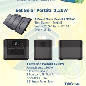 Set Solar Portátil 1,2kW: imagen 2
