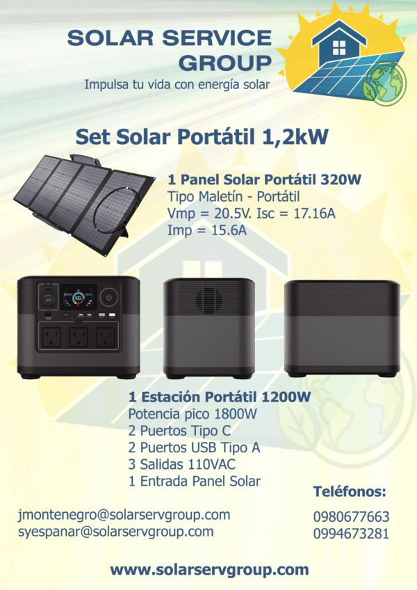 Set Solar Portátil 1,2kW