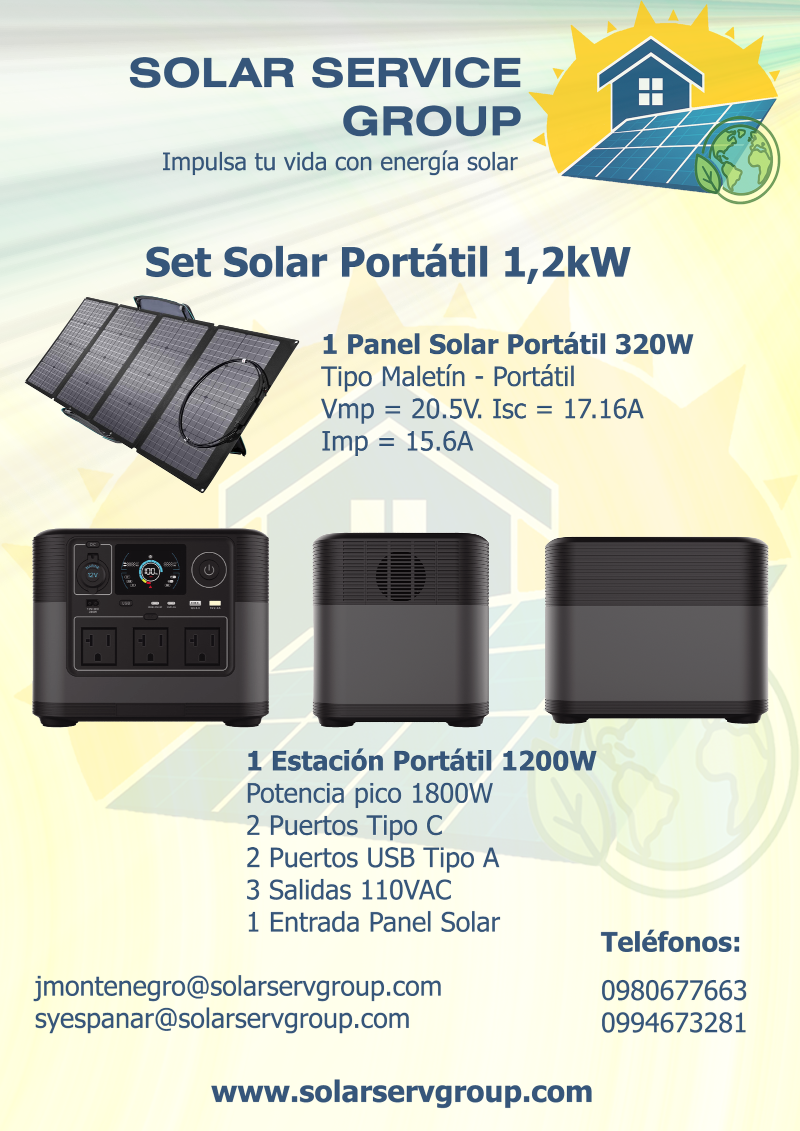 Set Solar Portátil 1,2kW: imagen 2