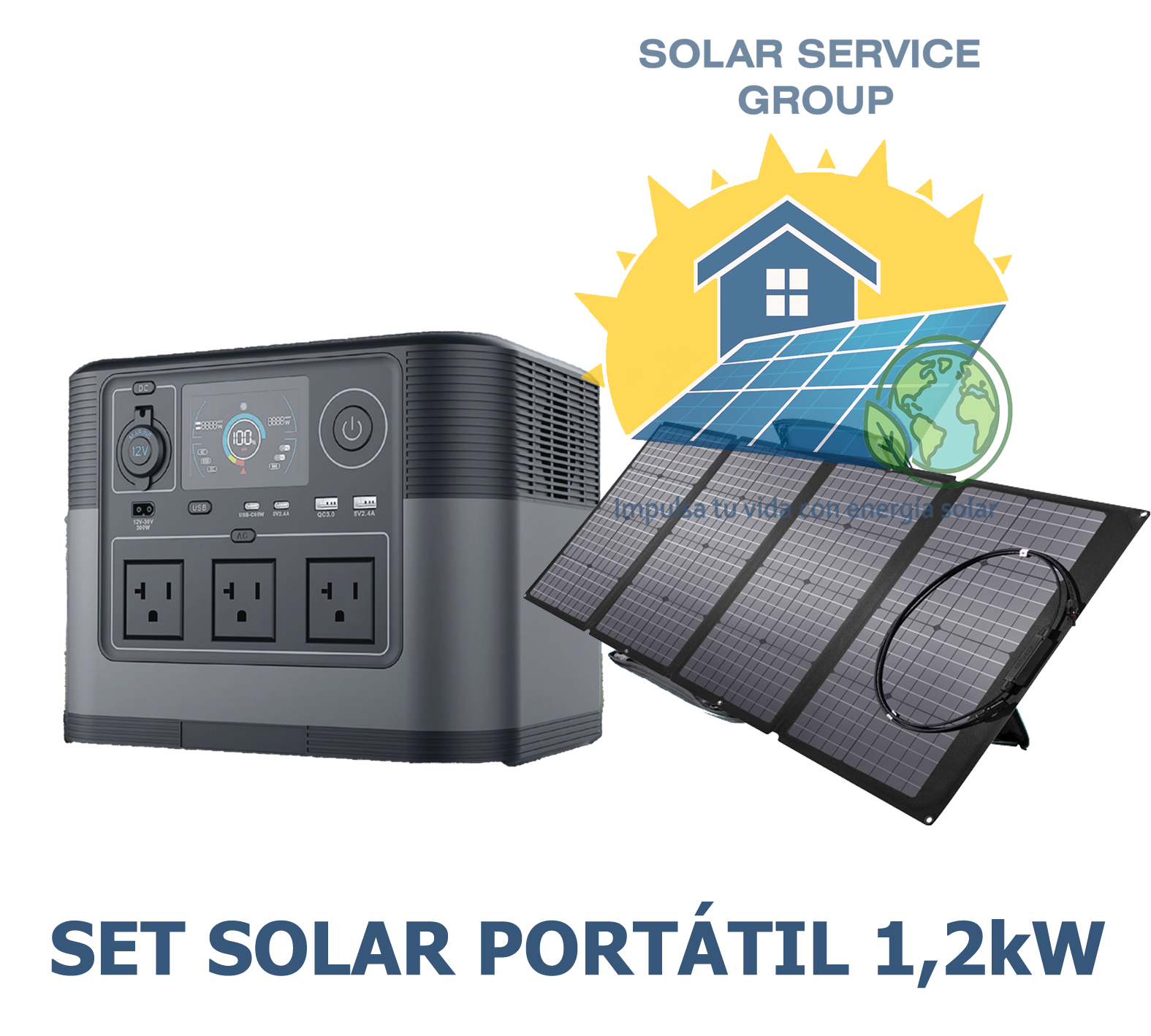 Set Solar Portátil 1,2kW: imagen 1