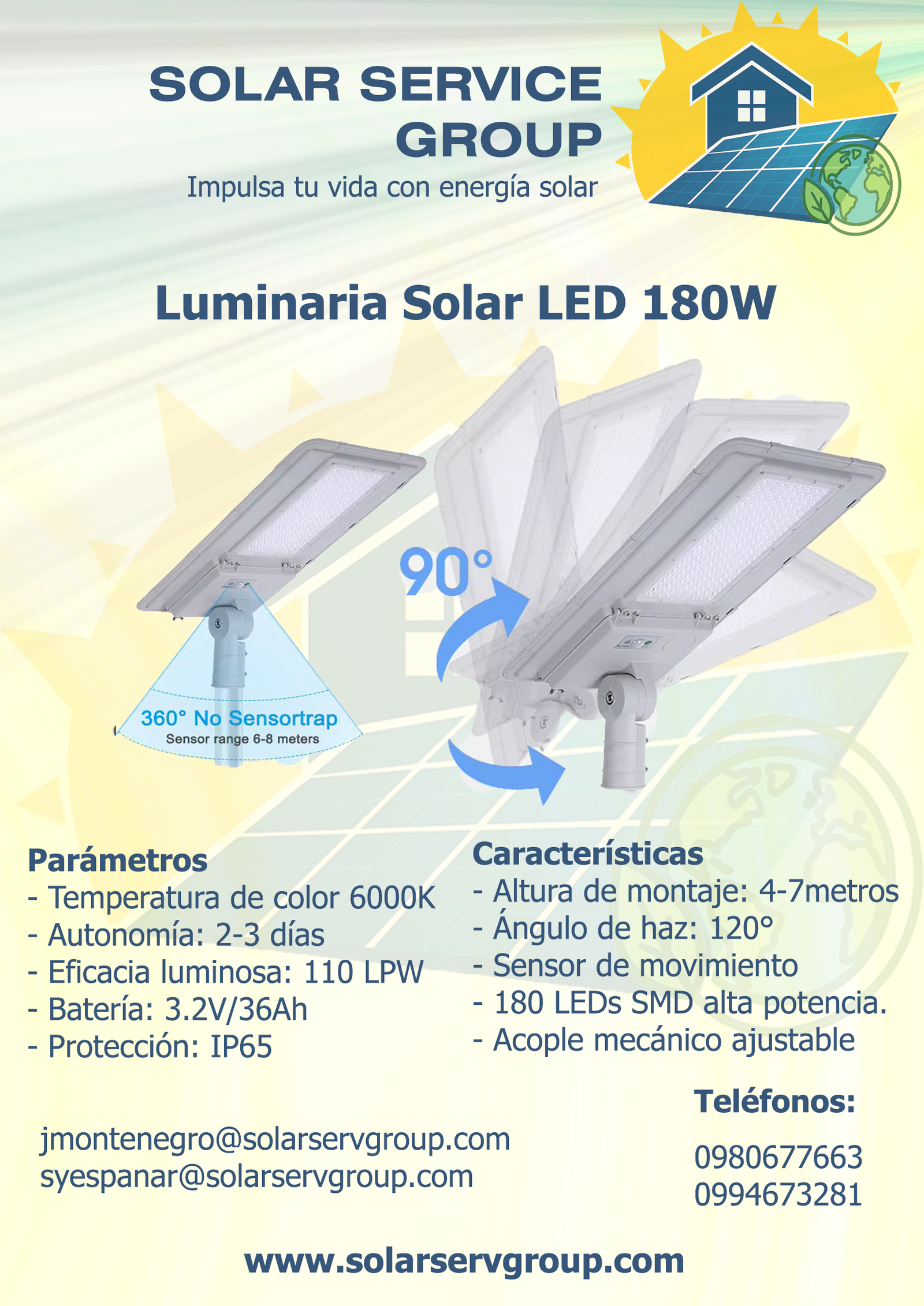 Luminaria Solar LED 180W: imagen 3